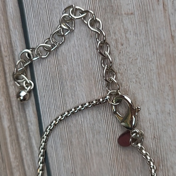 CHICO'S ADJUSTABLE SILVER TONE BOX CHAIN BAR NECKLACE - Picture 6 of 10